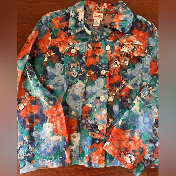 Ruby Rd. Multicolor Abstract Button-Up Blouse - Picture 1 of 7